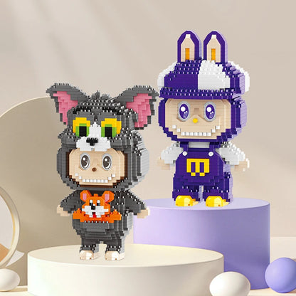 Labubu in Kattenpak met Muis | Bouwsteentjes