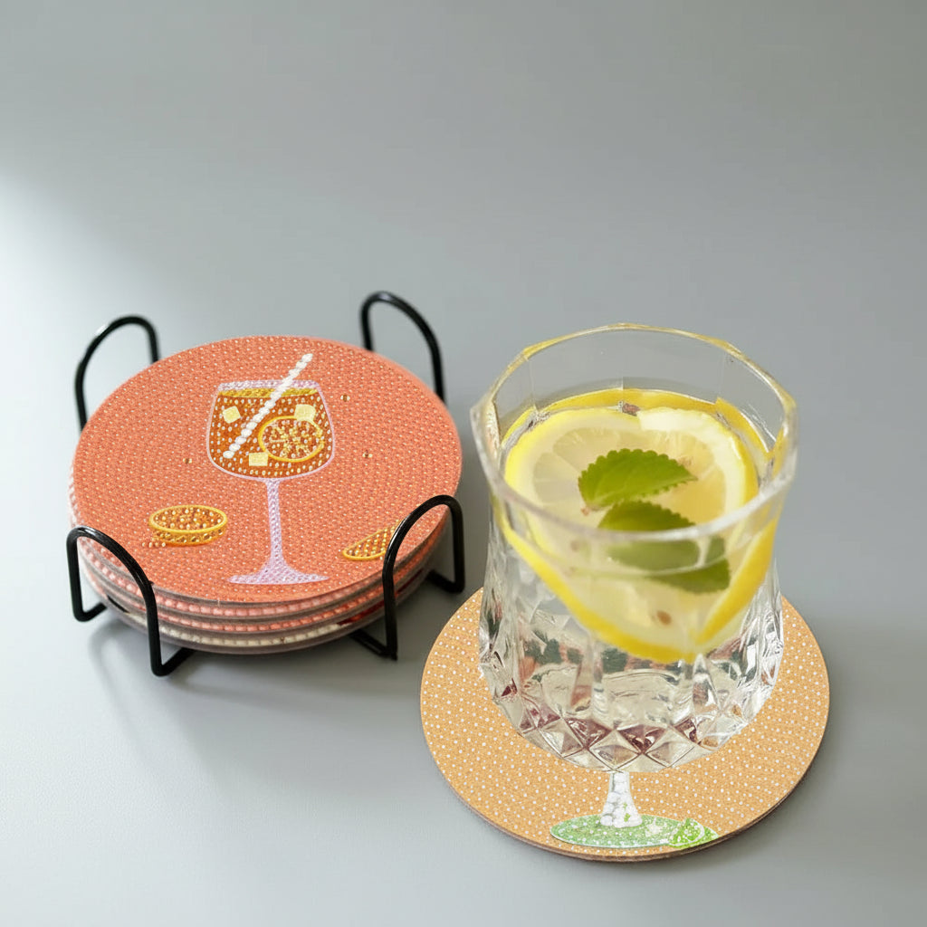 Kleurrijke Cocktail Onderzetters | Diamond Painting