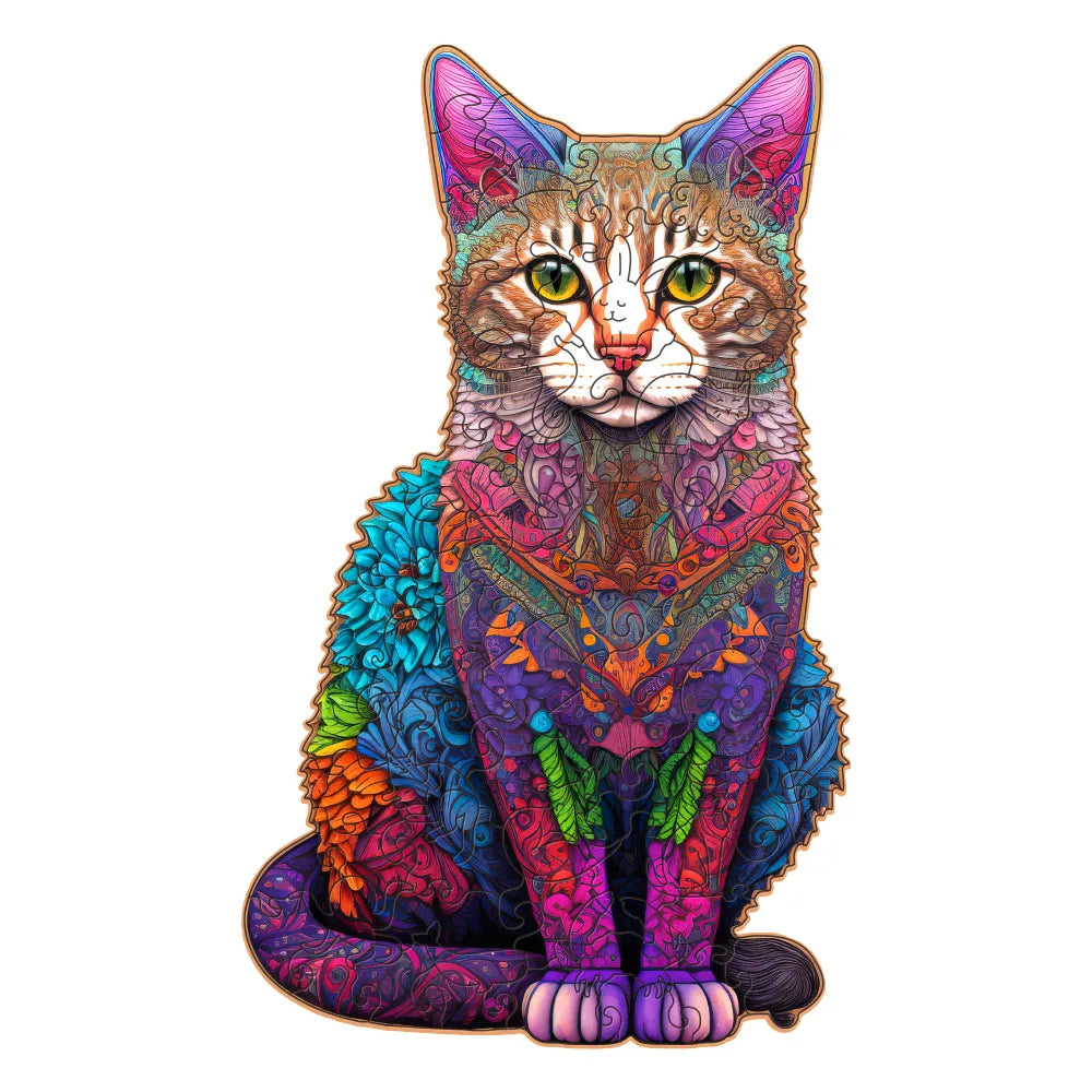 Kleurrijke Kat  | Houten Puzzel