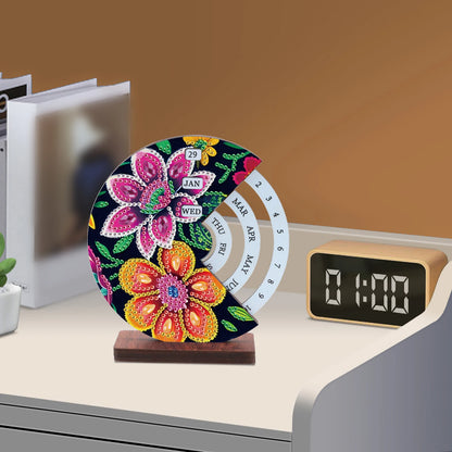 Roze & oranje bloem  | Kalender | Diamond painting