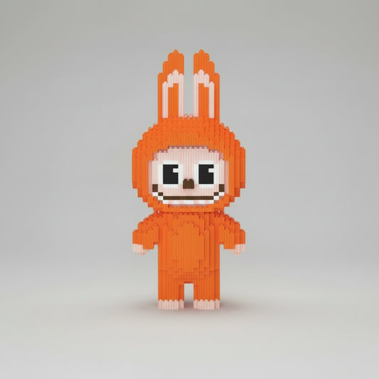 Oranje labubu | Bouwsteentjes