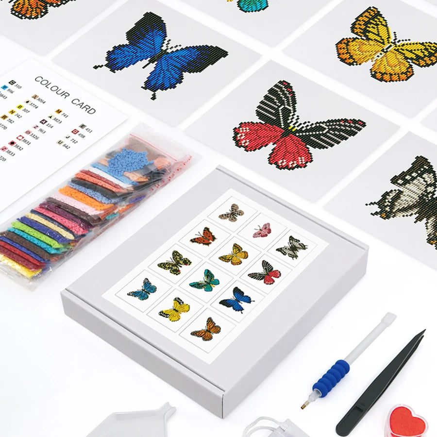 12 Mini Diamond Paintings | Vlinders | Diamond Painting