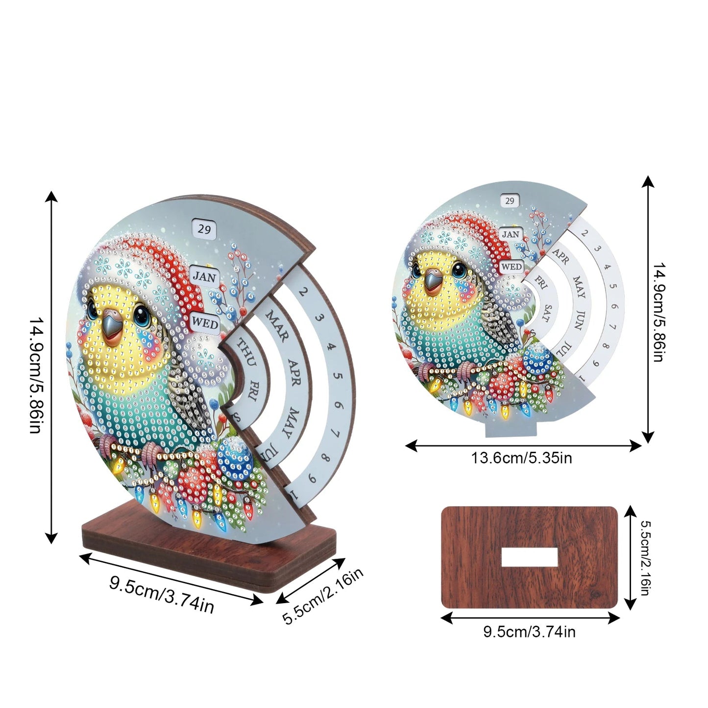 Vogel met kerstmuts | Kalender | Diamond painting