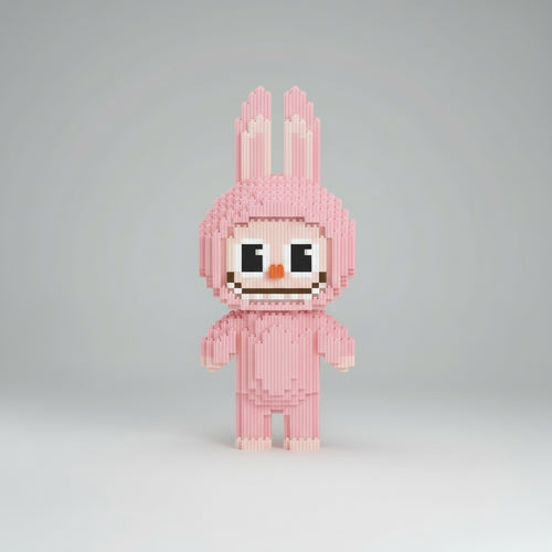 Roze labubu | Bouwsteentjes