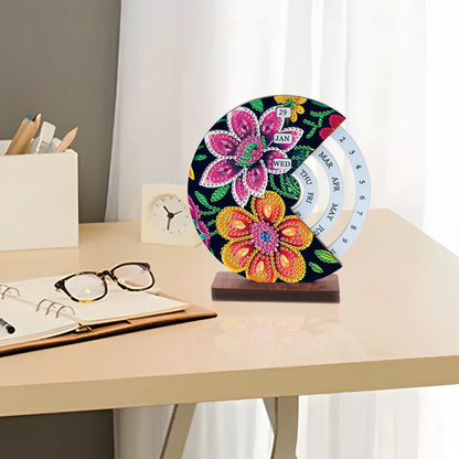 Roze & oranje bloem  | Kalender | Diamond painting
