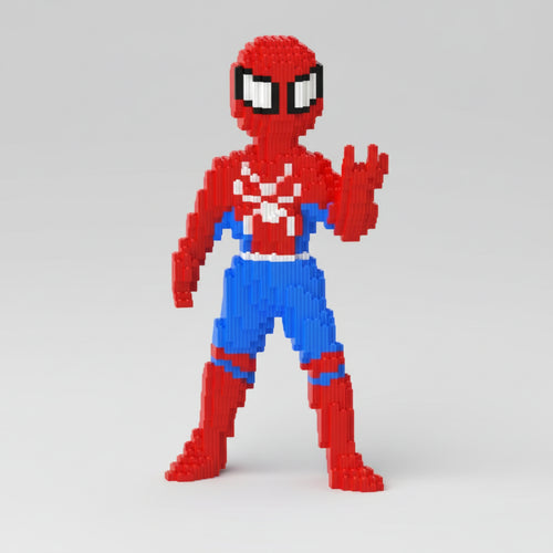 Staande Rode Superheld | Bouwsteentjes
