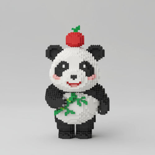 Panda met appel | Bouwsteentjes
