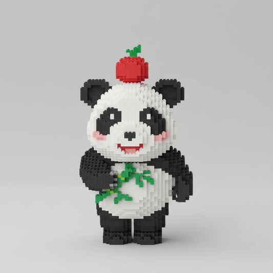 Panda met appel | Bouwsteentjes