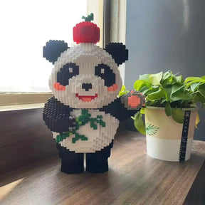 Panda met appel | Bouwsteentjes