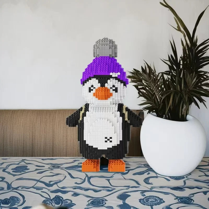 Pinguin met muts | Bouwsteentjes