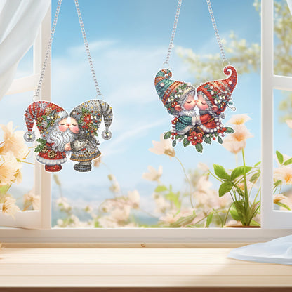 Decoractie hanger | kerst dwergen | Diamond painting