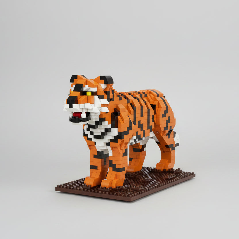 Tijger op bouwplaat | Bouwsteentjes