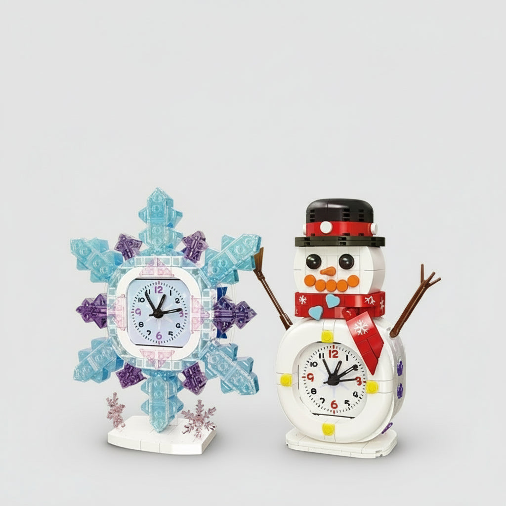 Sneeuwpop klok | Bouwsteentjes