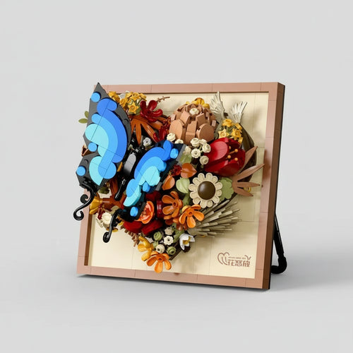 3D vlinder schilderij | Bouwsteentjes