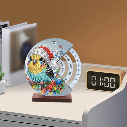 Vogel met kerstmuts | Kalender | Diamond painting