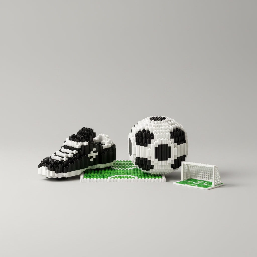 Voetbal schoen op veld | Bouwsteentjes
