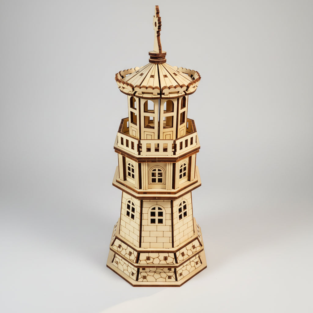 Vuurtoren met huisje | Houten Bouwpakket