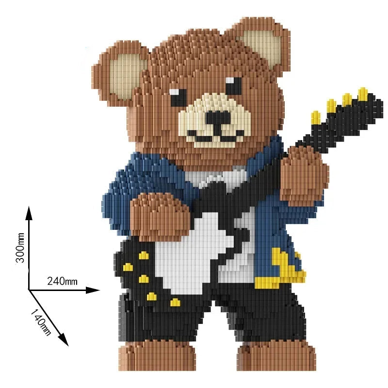 Knuffel beer rockster  | Bouwsteentjes