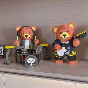 Knuffel beer rockster  | Bouwsteentjes