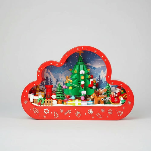 Kerst dorp in wolk | Bouwsteentjes