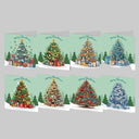 Kerstboom Kerstkaarten | 8 stuks | Diamond Painting