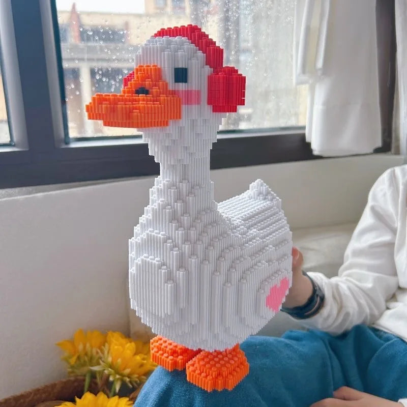 Gans met koptelefoon | Bouwsteentjes