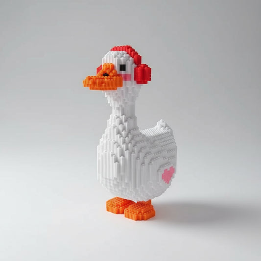 Gans met koptelefoon | Bouwsteentjes