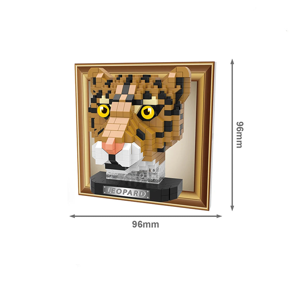 Mini 3D schilderij luipaard | Bouwsteentjes