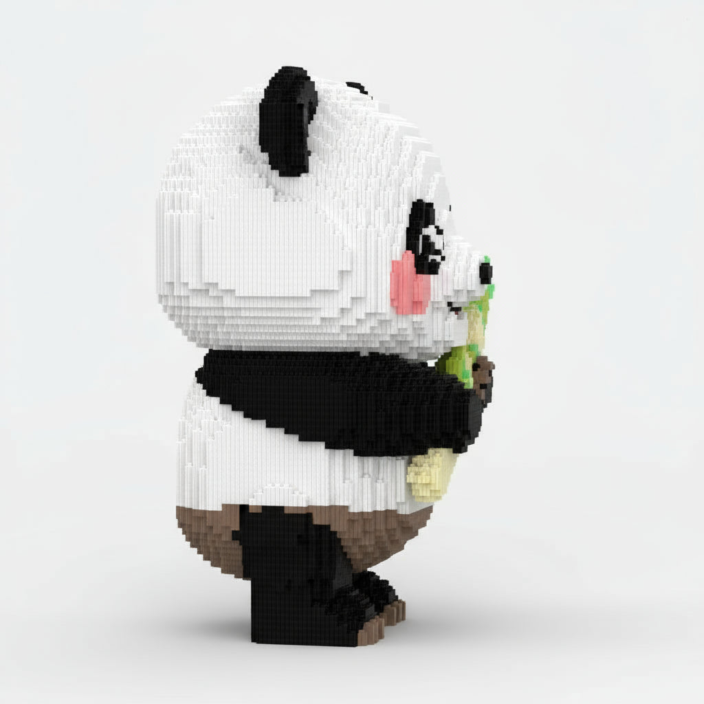 Mega Panda met Bamboe | Bouwsteentjes