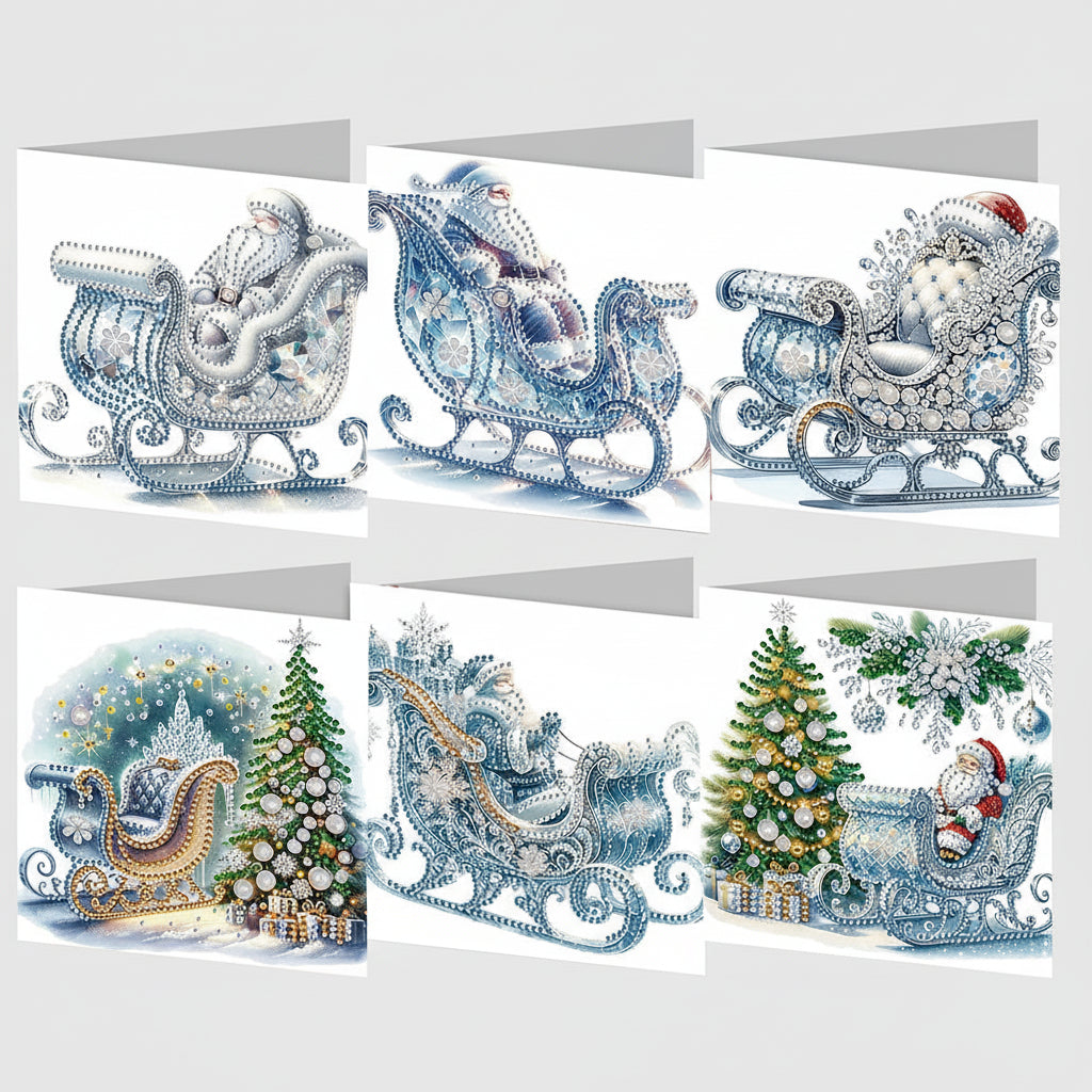 Winterpret in de Arrenslee Kerstkaarten | 6 stuks|  Diamond Painting