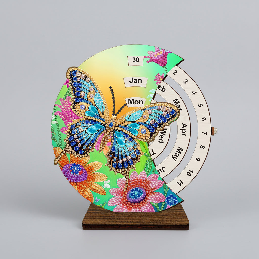Blauwe vlinder | Kalender | Diamond painting