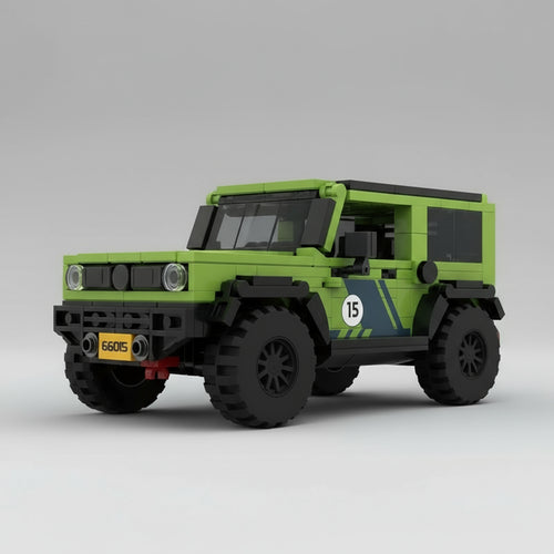 Groene race auto | Bouwsteentjes