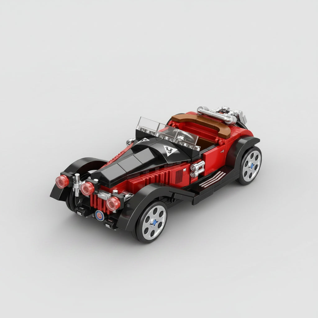 Retro hot rod auto | Bouwsteentjes
