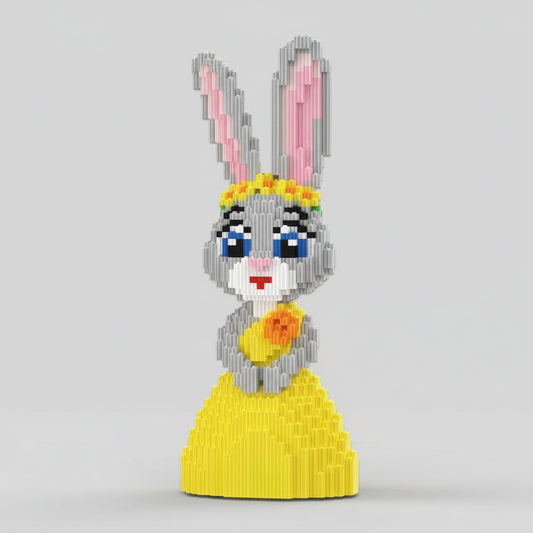 Konijn in gele jurk | Bouwsteentjes