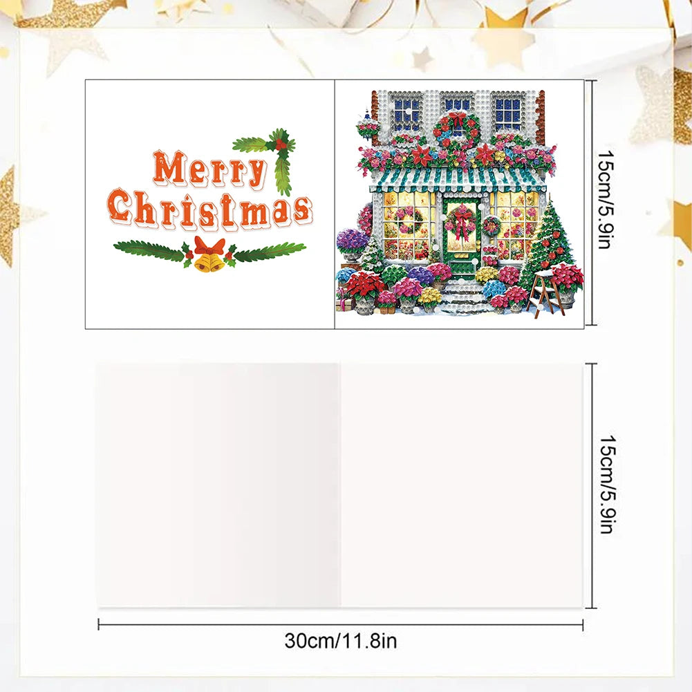Kerstwinkel kaarten | 6 stuks | Diamond Painting