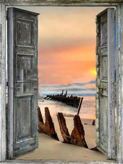 Zonsondergang aan de Steiger | Diamond Painting