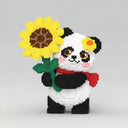 Mega Panda met zonnebloem | Bouwsteentjes