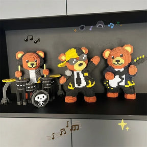 Knuffel beer rockster  | Bouwsteentjes