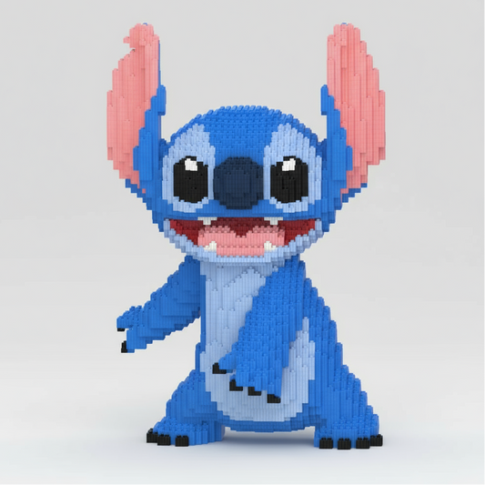 MEGA blauw wezen met open glimlach | Bouwsteentjes