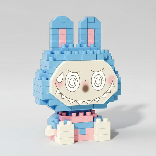 Mini Blauwe Labubu | Bouwsteentjes