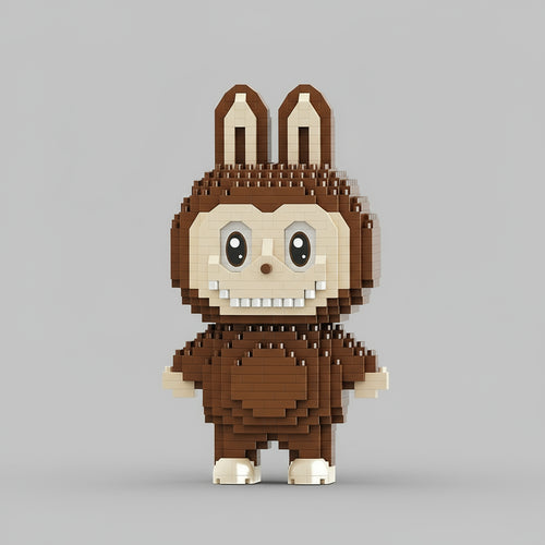 Labubu in Bruin Pak | Bouwsteentjes