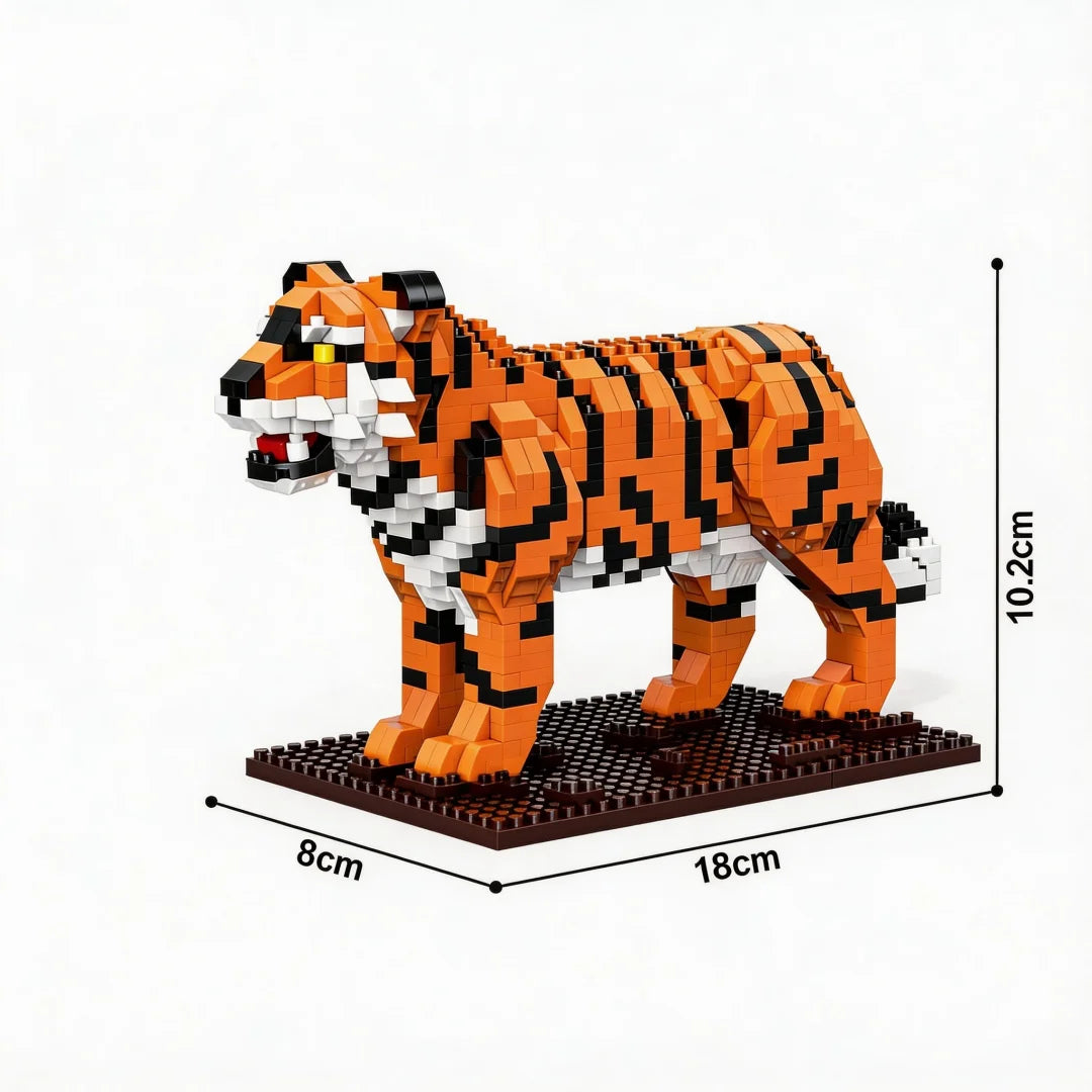 Tijger op bouwplaat | Bouwsteentjes