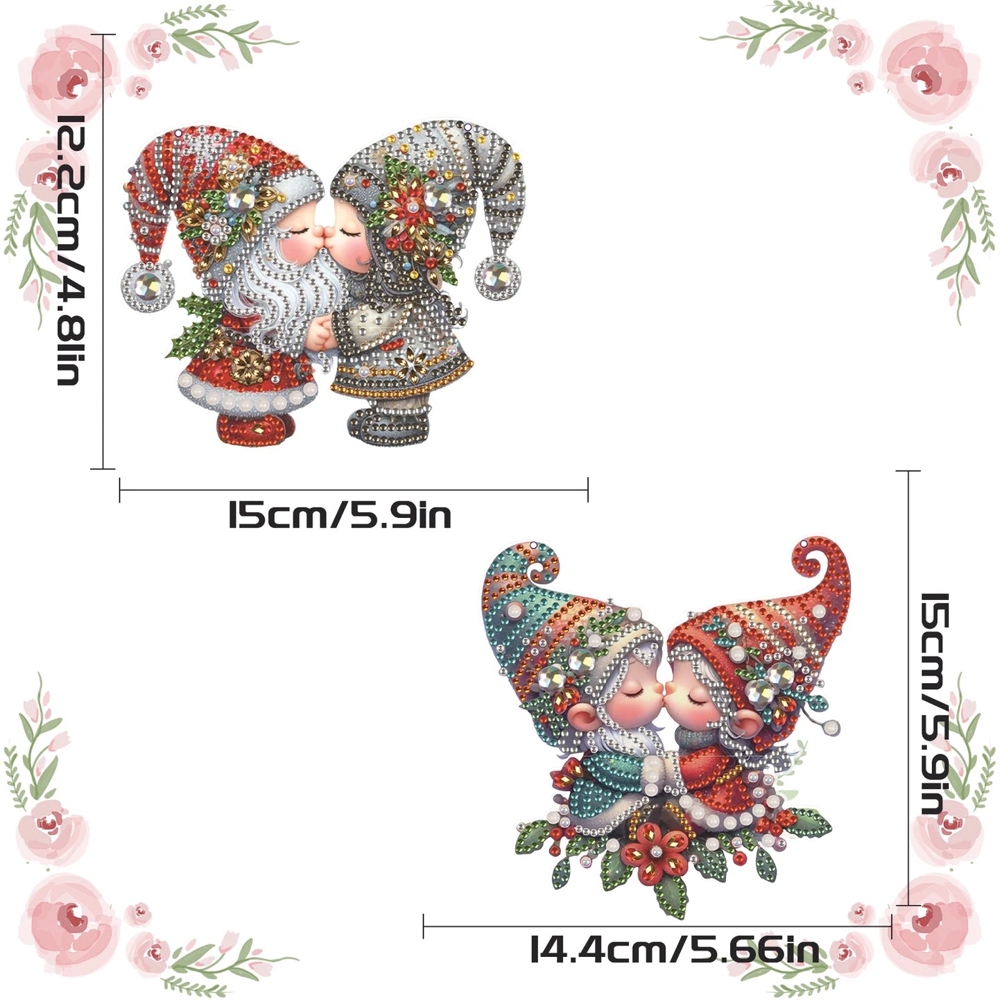 Decoractie hanger | kerst dwergen | Diamond painting