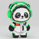Mega Astronaut Panda | Bouwsteentjes