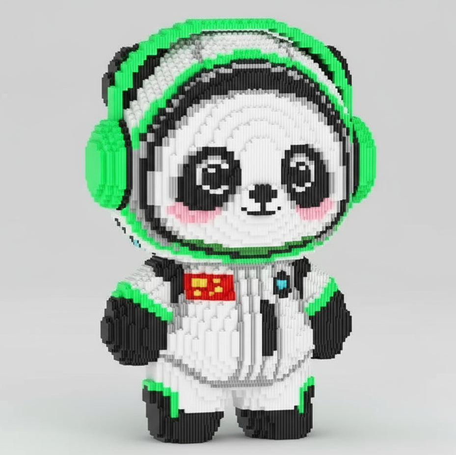 Mega Astronaut Panda | Bouwsteentjes