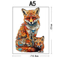 Vos met kleine vosjes  | Houten Puzzel