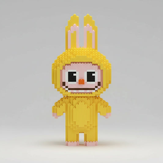 Gele Labubu | Bouwsteentjes