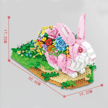 Konijn met bloemen | Bouwsteentjes