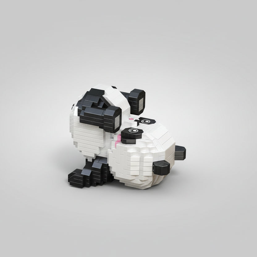 Liggende panda | Bouwsteentjes