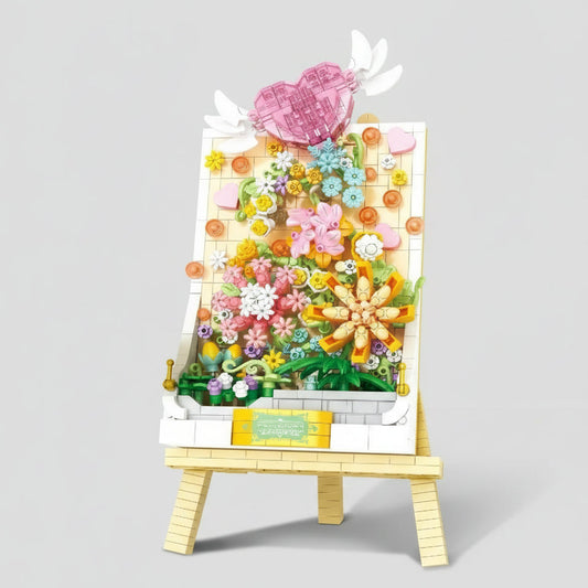 3D bloemen schilderij | Bouwsteentjes